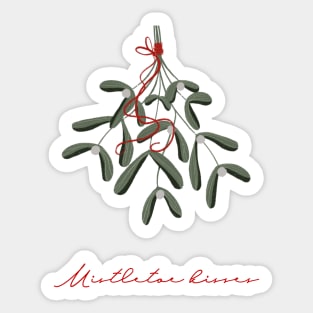 Christmas kisses, mistletoe, Sticker